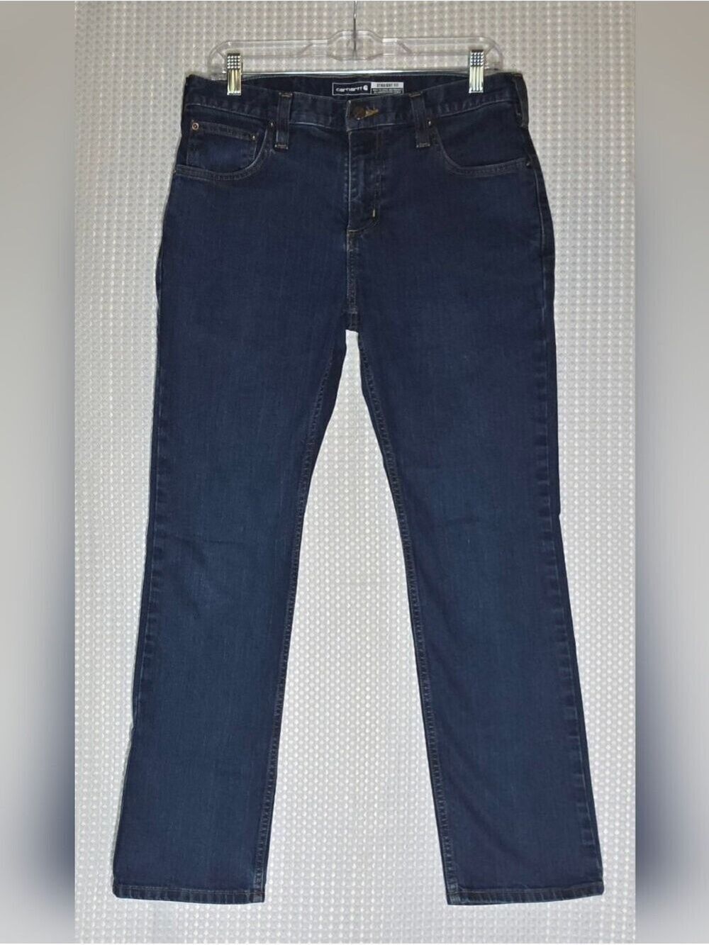 Carhartt Straight Fit Jeans 31x30 Dark Wash Workwear Denim Durable Men’s - Picture 9 of 10